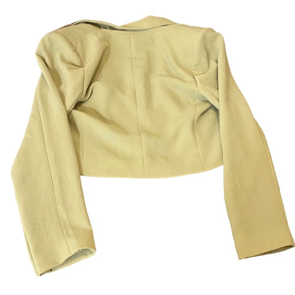 Express Size Medium Peak Lapel One Button Cropped Blazer/Jacket in Light Green - Picture 11 of 15
